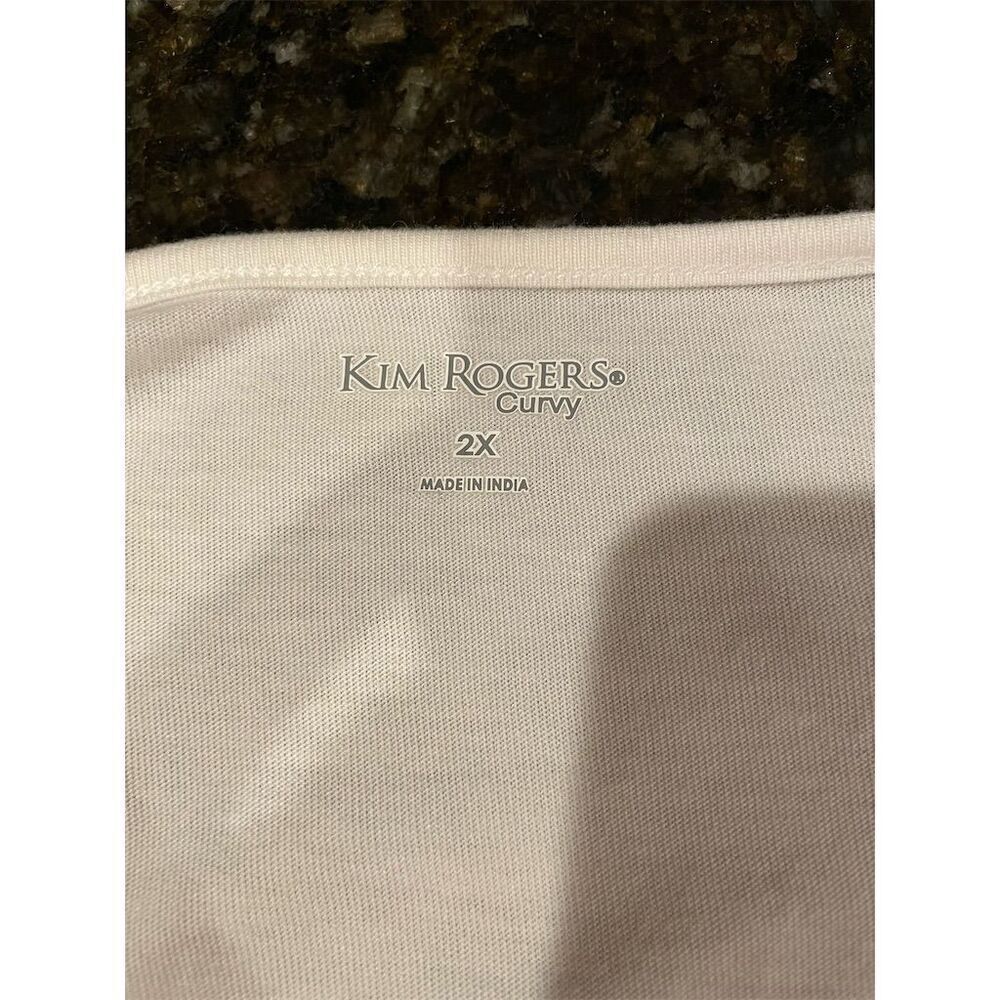 Kim Rogers Women's 2XL White  Blouse Lace Detail Summer - Picture 6 of 9